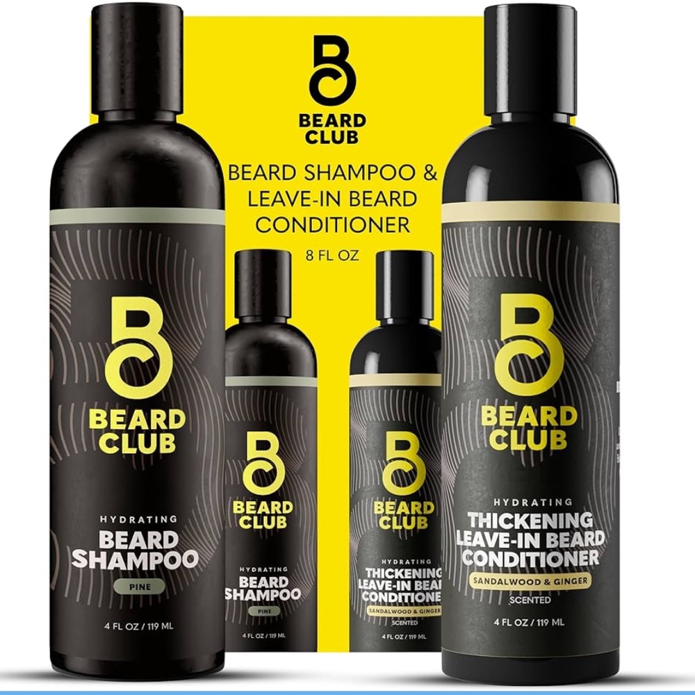 The Beard Club Beard Wash and Conditioner Set – Facial Hair Shampoo & Leave-In